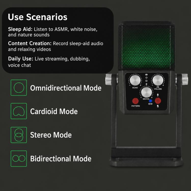 BM-959PL Multi-directional Switching ASMR Recording Condenser Microphone, BM-959PL