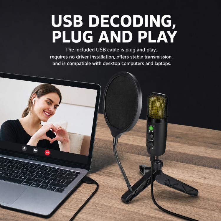 X502 High Sampling USB Condenser Microphone Tripod Set, X502 Microphone Tripod Set