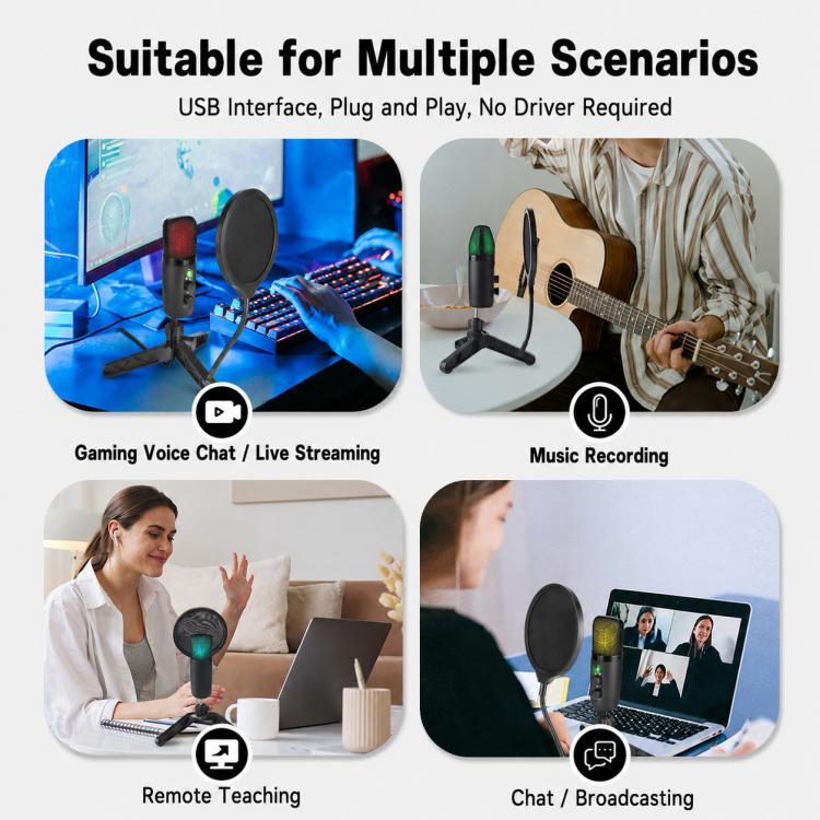 X502 High Sampling USB Condenser Microphone Cantilever Stand Kit, X502 Cantilever Stand Kit(
