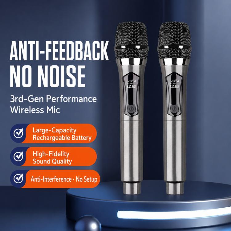 E1 UHF 2 in 1 Rechargeable Wireless Microphone