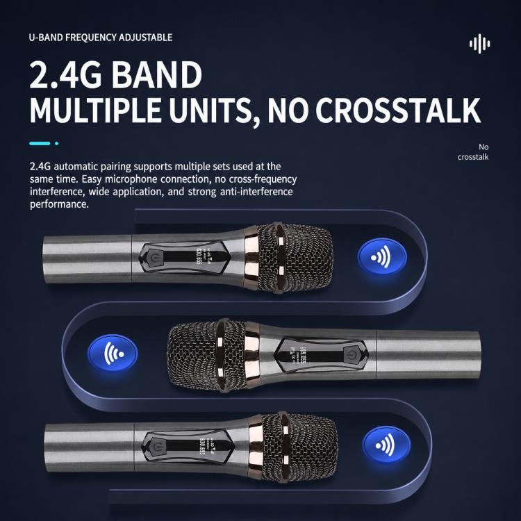 E1 UHF 1 to 2 Rechargeable Wireless Microphone