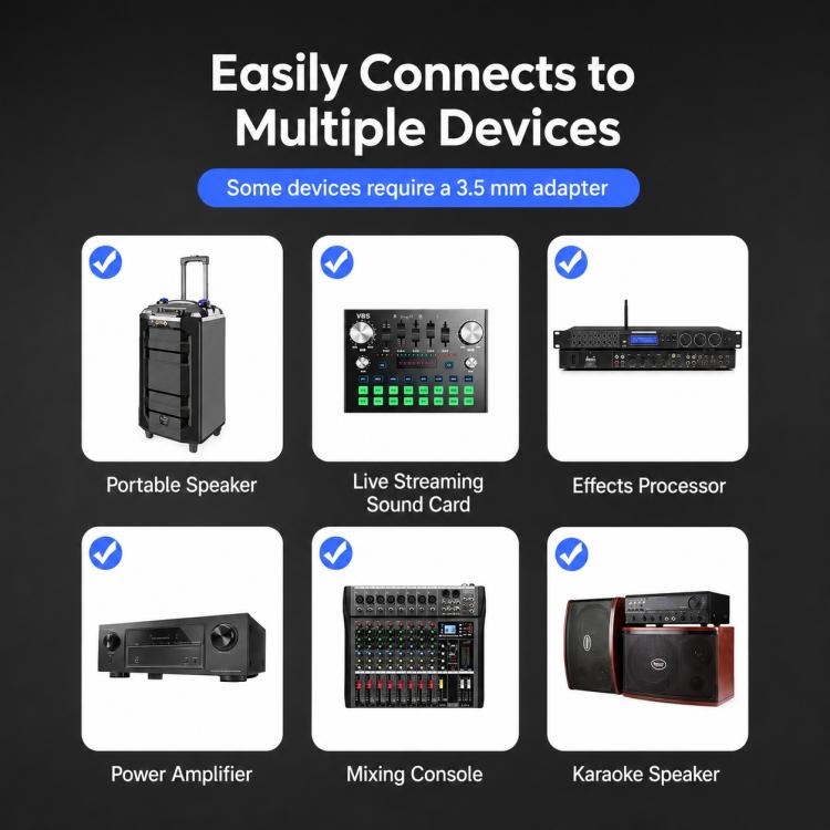 GE1 Handheld 2.4G Rechargeable Wireless Microphone, Single Microphone, Dual Microphones