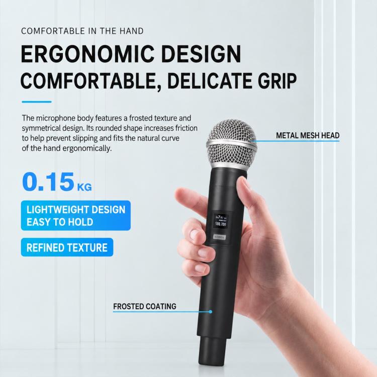 E5 2 in 1 Handheld UHF Wireless Microphone