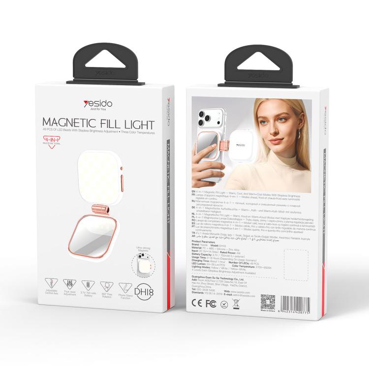 Yesido DH18 Magnetic Phone Holder Fill Light with Mirror, DH18