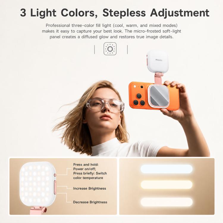 Yesido DH18 Magnetic Phone Holder Fill Light with Mirror, DH18