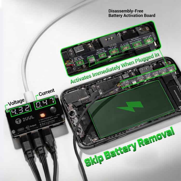 2UUL BT05 Disassembly-Free Battery Activation Board for iPhone 8-17 Pro Max / Android