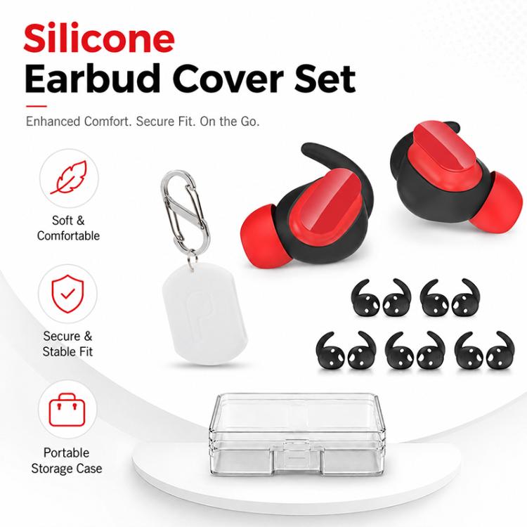 XDcase 5 Pairs Silicone Anti-slip Sports Ear Covers with Storage Case & Carabine, For Beats Studio Buds