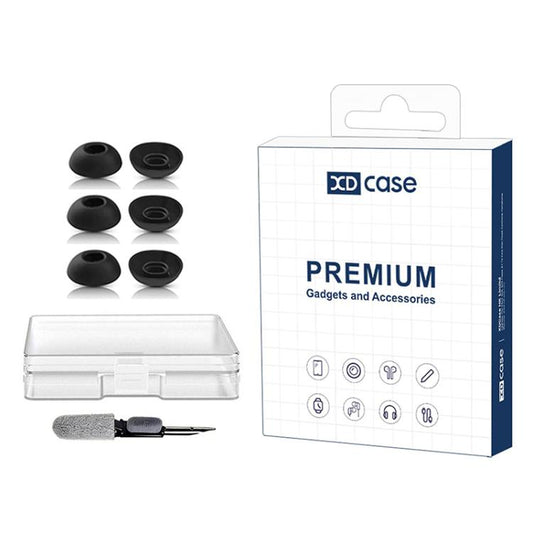 XDcase 3 Pairs Replacement Silicone Ear Tips Kit, S/M/L Size, Cleaning Brush Color Random, Ear Tips