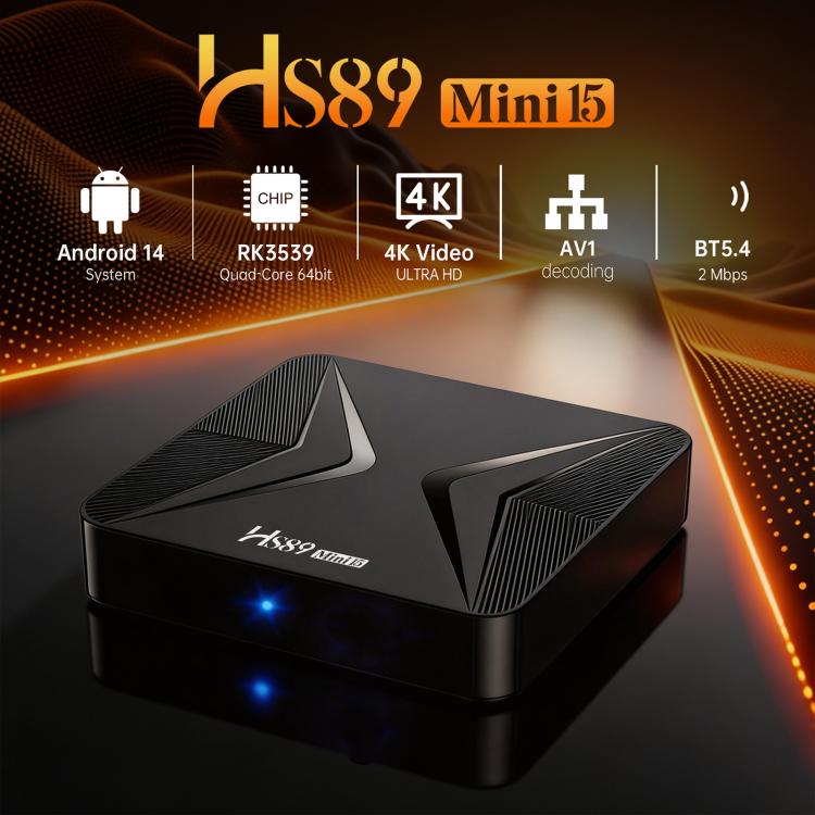 HS89 Mini 15 Android 14 Smart TV Set Top Box, RK3539 Quad-Core Cortex-A55, 2GB+16GB, 4GB+32GB