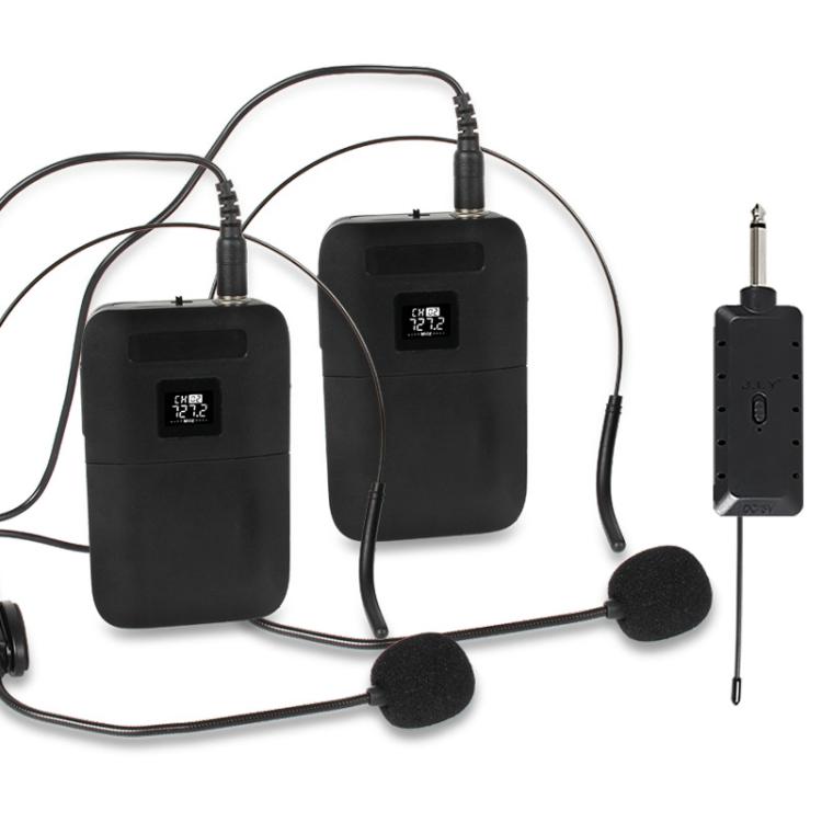 E8 1 to 2 VHF Wireless Dual-Channel Microphone, Headset, Lavalier