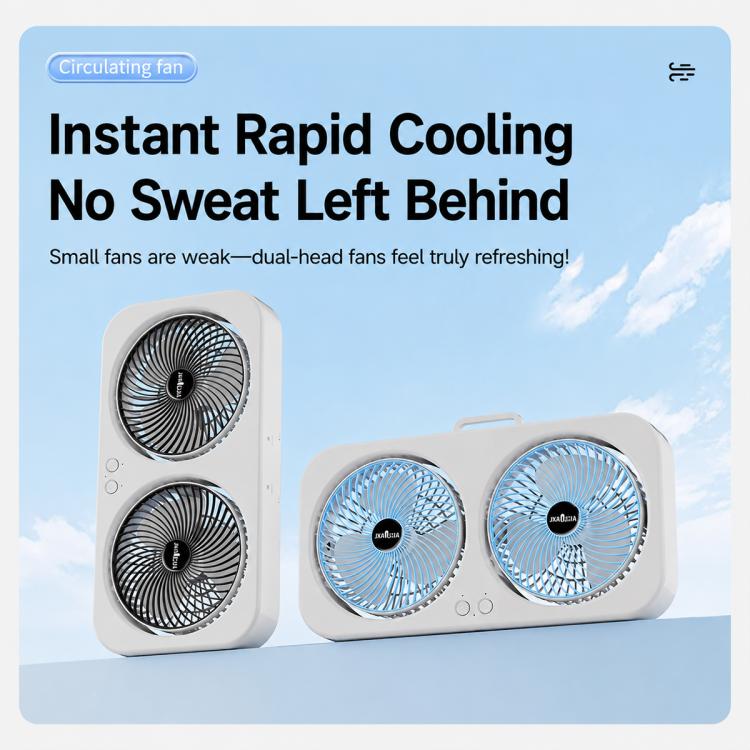 F8 Dual-Head Desktop Air Circulation Cooling Fan