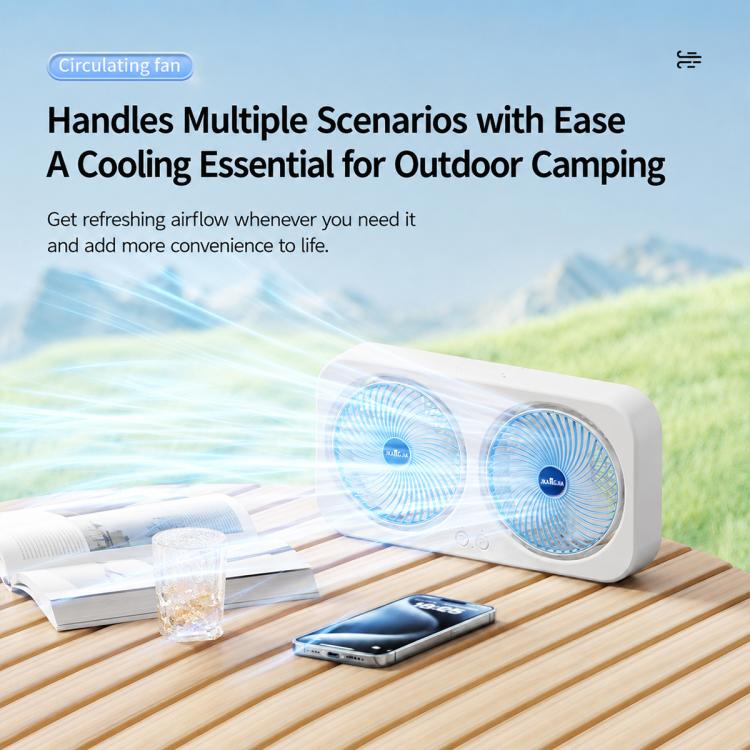 F8 Dual-Head Desktop Air Circulation Cooling Fan