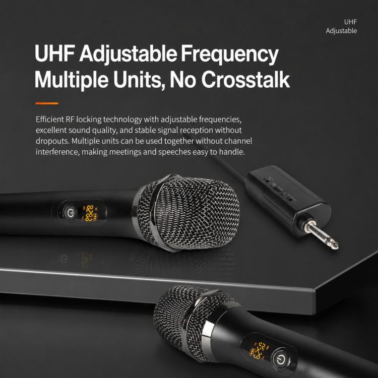 E11 1 to 2 UHF Wireless Dynamic Handheld Microphone