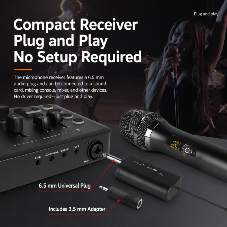 E11 1 to 2 UHF Wireless Dynamic Handheld Microphone
