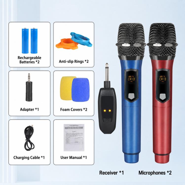 G108 1 to 2 Wireless Noise Reduction Handheld Microphone