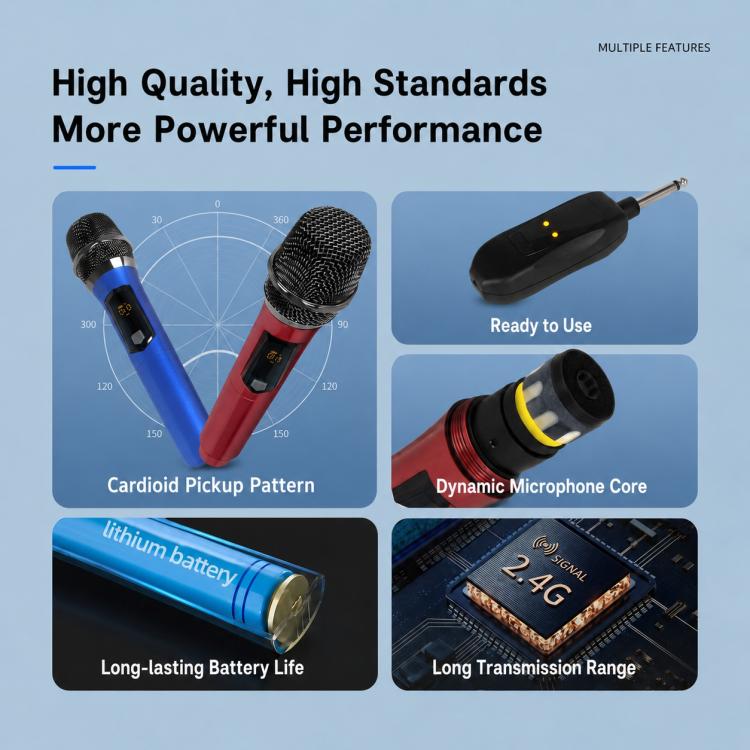 G108 1 to 2 Wireless Noise Reduction Handheld Microphone