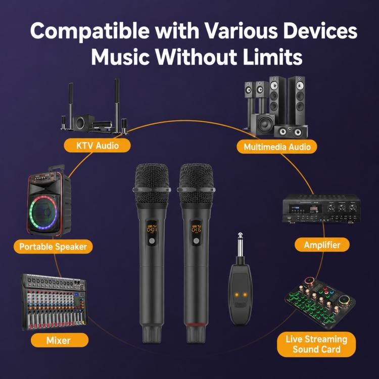 G109 1 to 2 Anti-Feedback 2.4G Wireless Handheld Microphone