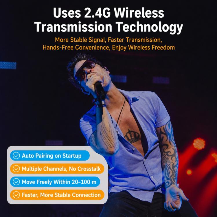 G109 1 to 2 Anti-Feedback 2.4G Wireless Handheld Microphone