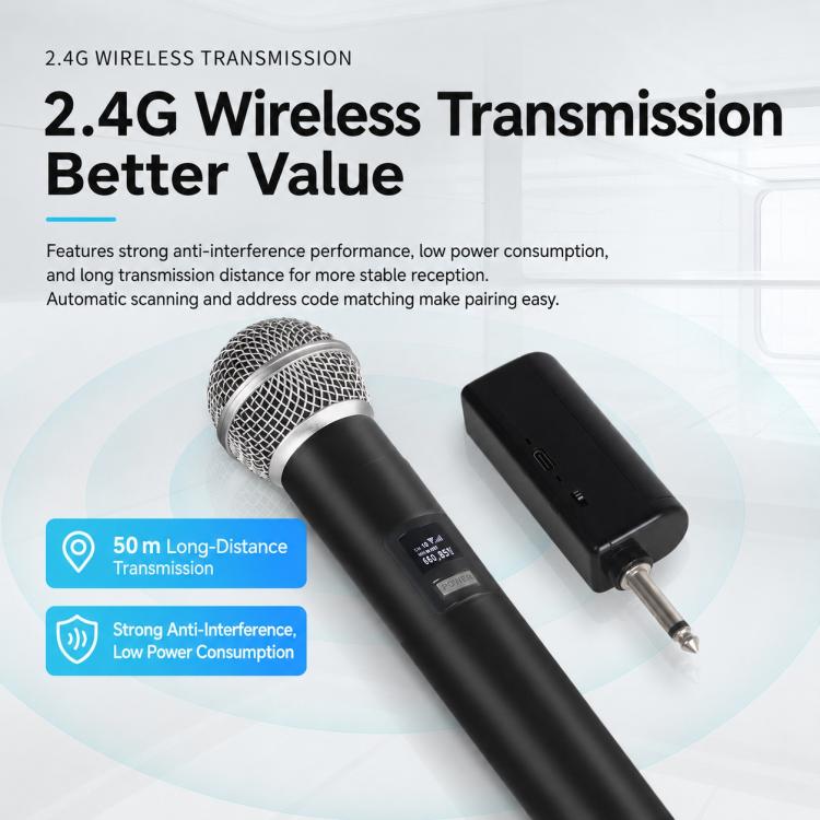 GE5 2 in 1 Wireless 2.4G Handheld Microphone