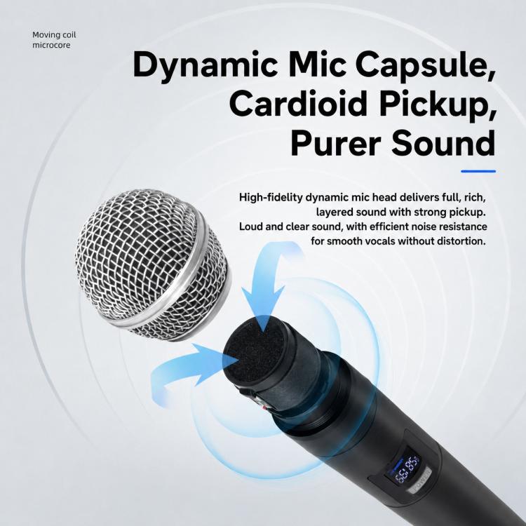 V7 1 to 2 VHF Wireless Handheld Microphone