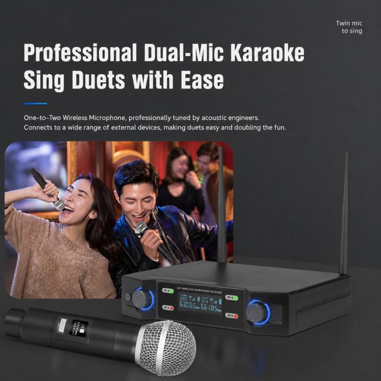 V7 1 to 2 VHF Wireless Handheld Microphone