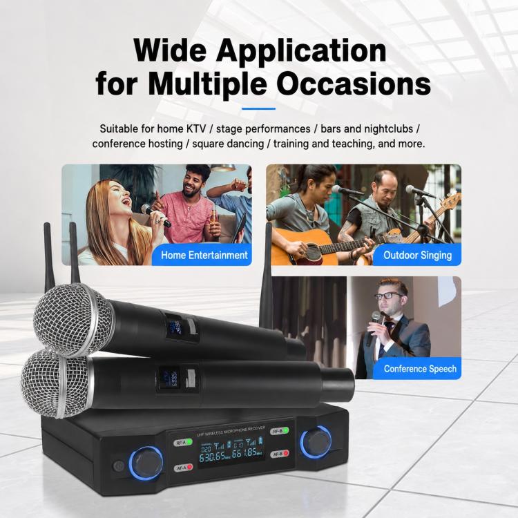 V7 1 to 2 VHF Wireless Handheld Microphone