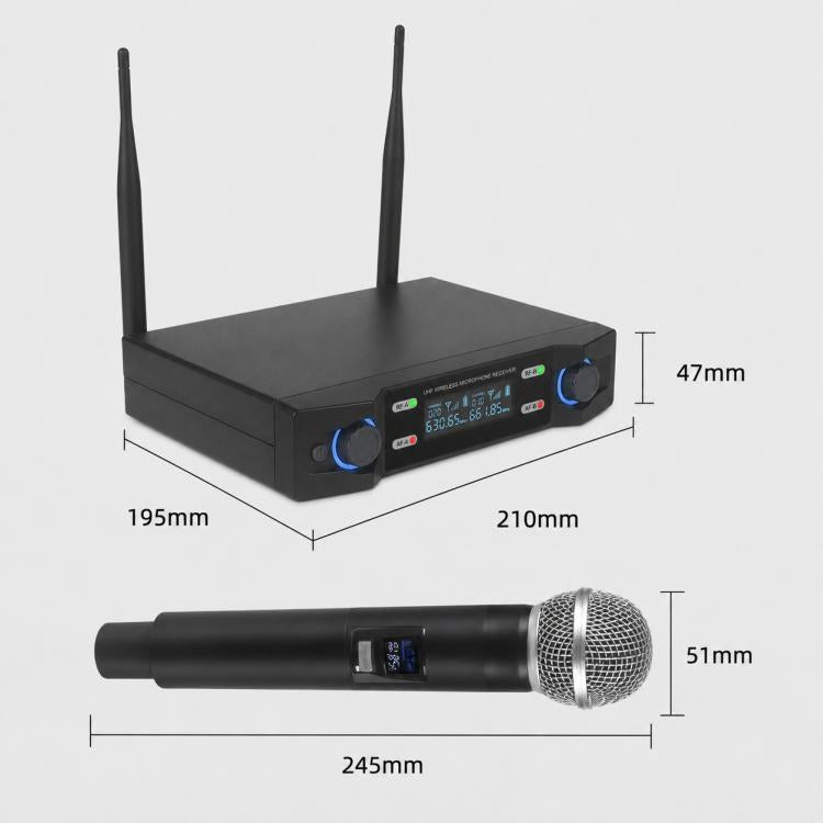 V8 1 to 2 VHF Wireless Handheld Microphone
