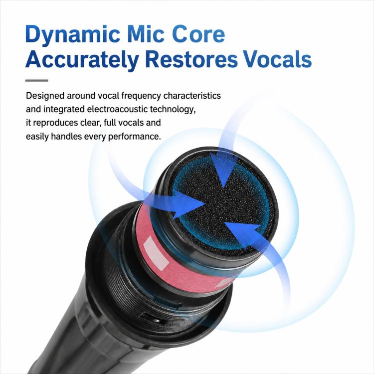 YS-02 Separate Wired Dynamic Microphone, 6.35mm, 3.5mm