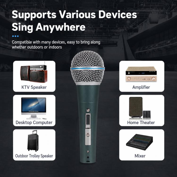 YS-58 Separate Wired Handheld Microphone, 6.35mm, 3.5mm
