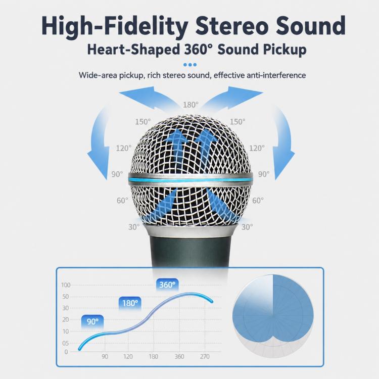 YS-58 Separate Wired Handheld Microphone, 6.35mm, 3.5mm