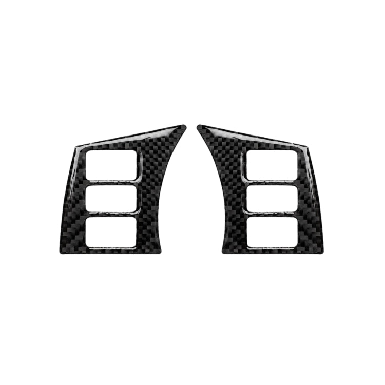 Car Carbon Fiber Steering Wheel Button Frame Decorative Sticker for Nissan 350z 2006-2009, Steering Wheel Button Frame