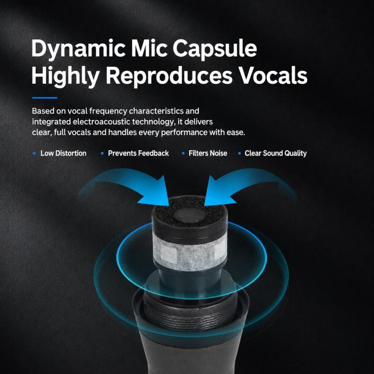 YS-223 Anti-feedback Separate Wired Microphone, 6.35mm