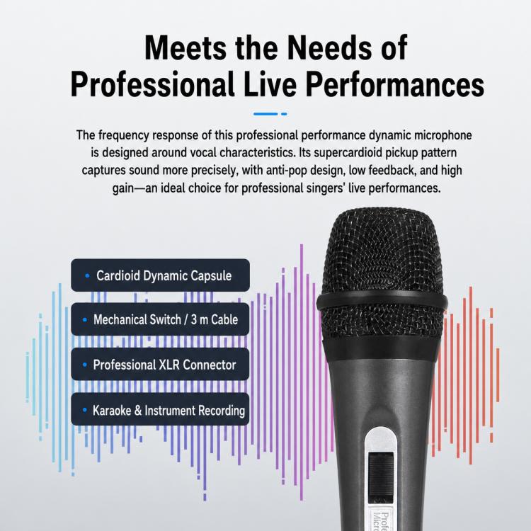 YS-225 Anti-feedback Separate Wired Microphone, 6.35mm