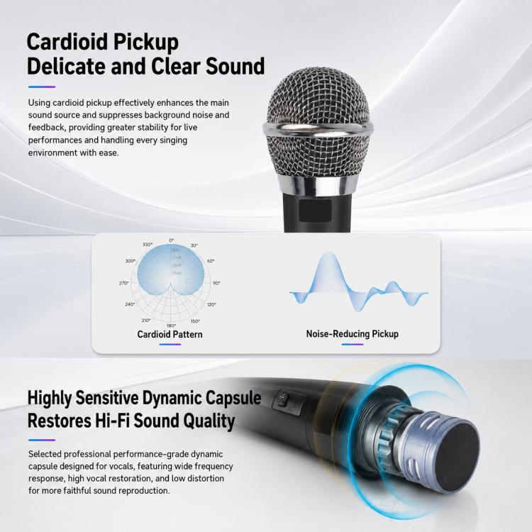 YS-226 Separate Wired Dynamic Microphone, 6.35mm