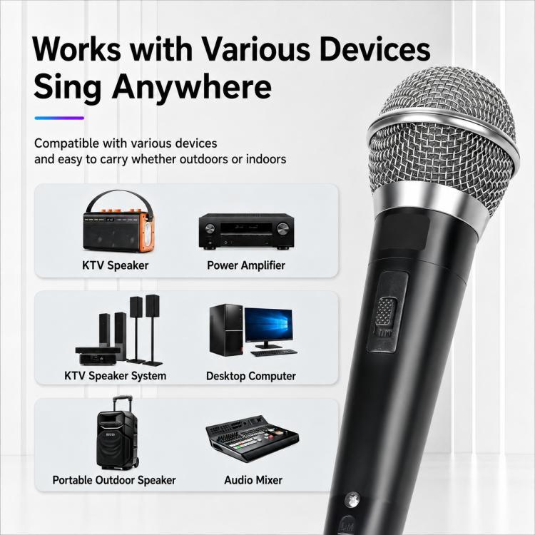 YS-226 Separate Wired Dynamic Microphone, 6.35mm