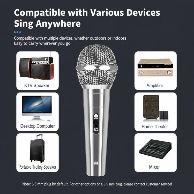 YS-227 Separate Wired Dynamic Microphone, 6.35mm