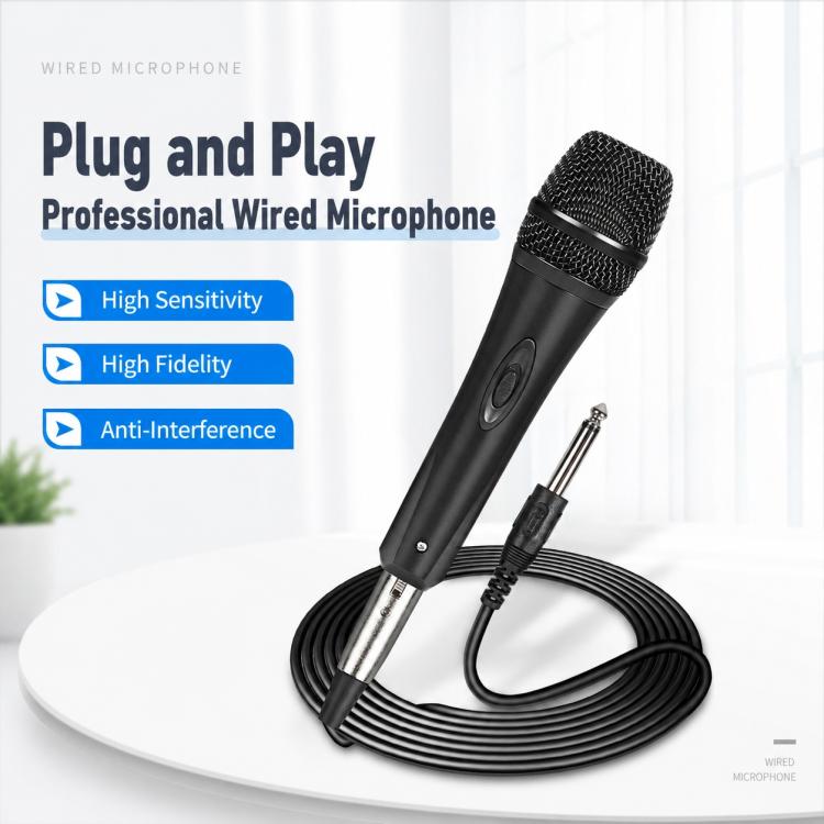 YS-228 Separate Wired Anti-Feedback Metal Microphone, 6.35mm