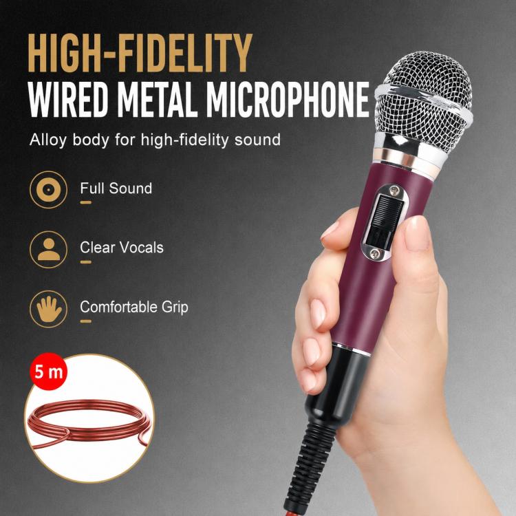 YS-308 Integrated Wired Dynamic Microphone for Karaoke Audio, 6.35mm
