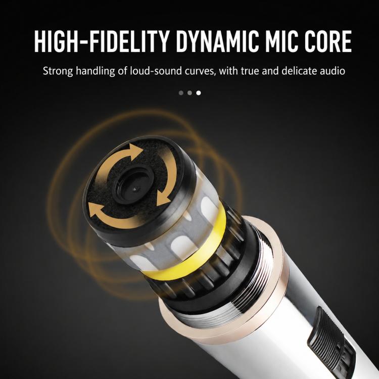 YS-308 Integrated Wired Dynamic Microphone for Karaoke Audio, 6.35mm