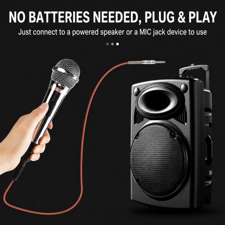 YS-308 Integrated Wired Dynamic Microphone for Karaoke Audio, 6.35mm