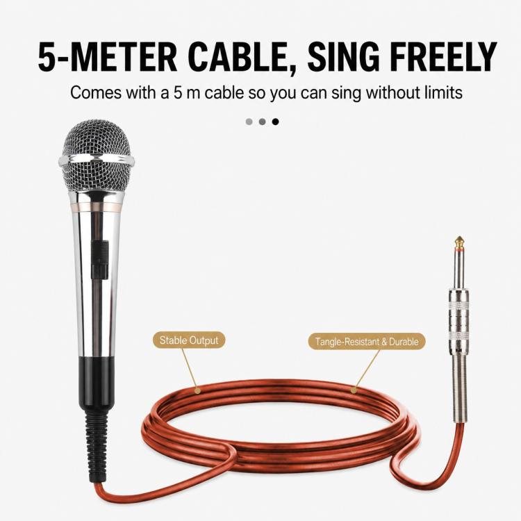 YS-308 Integrated Wired Dynamic Microphone for Karaoke Audio, 6.35mm