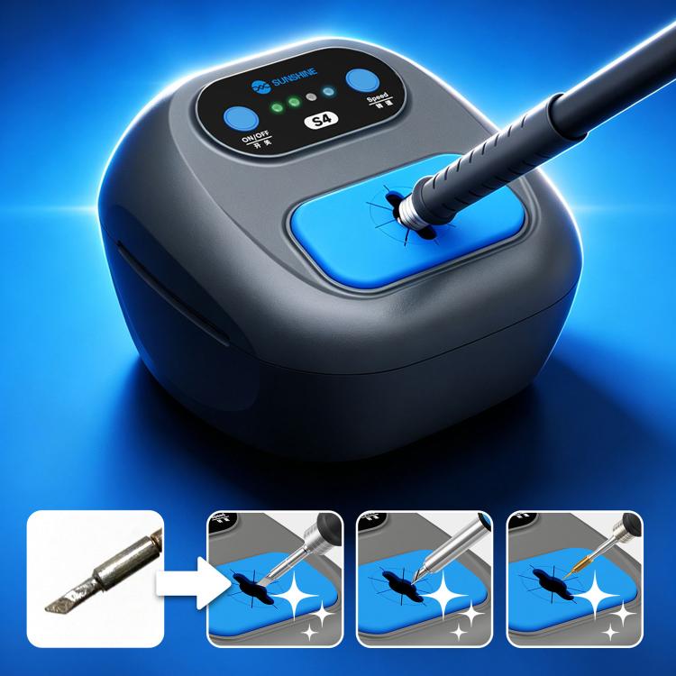 SUNSHINE S4 Adjustable Speed Automatic Soldering Iron Tip Cleaner
