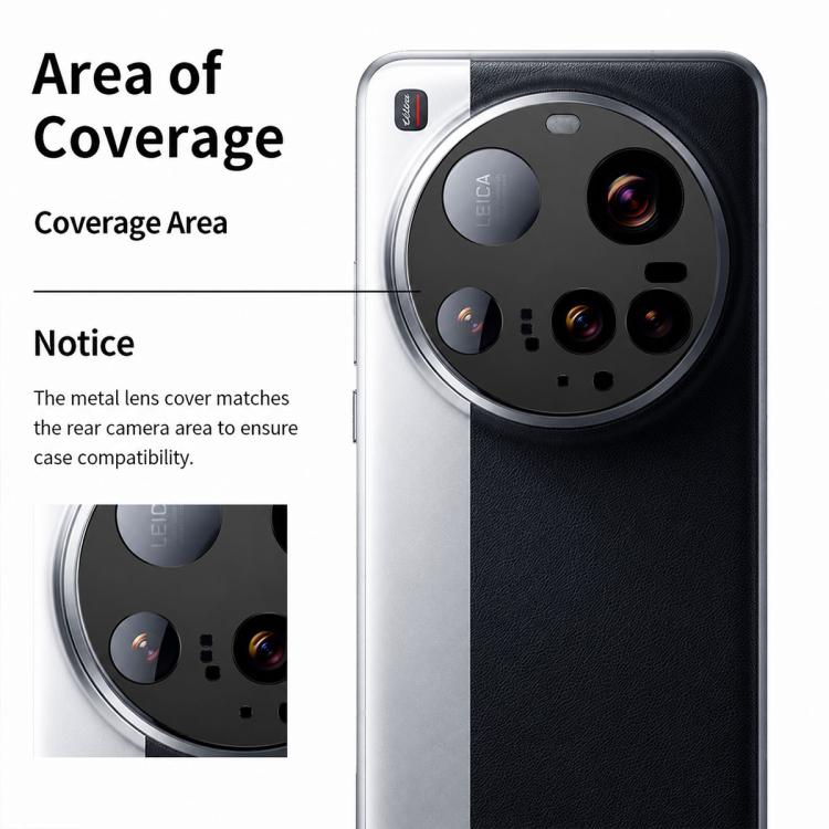 XDcase Aluminum Alloy Hollow Camera Lens Protector, For Xiaomi 14 Ultra