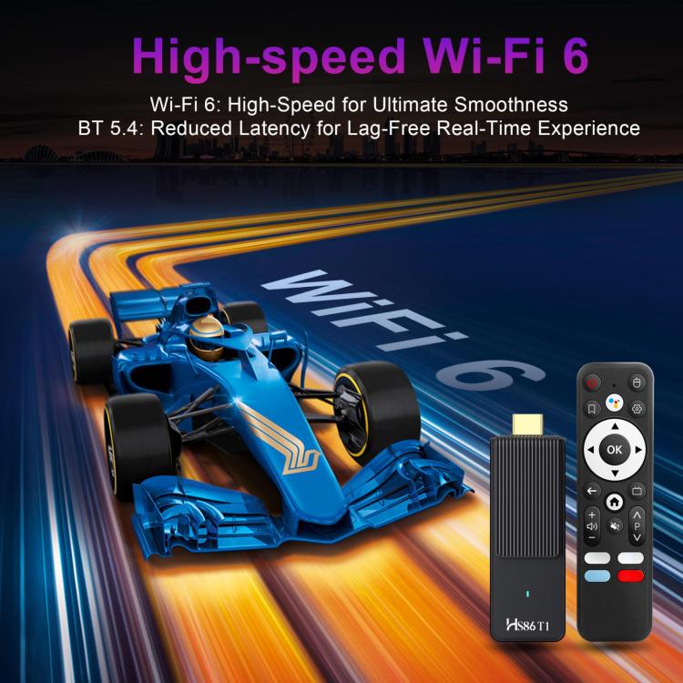 HS86 T1 Android 14 Mini HD TV Stick with Remote Control, 2GB+16GB, RK3518 Cortex-A53 Quad-Core, EU Plug, US Plug, UK Plug, AU Plug