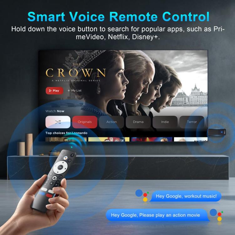 HS86 T1 Android 14 Mini HD TV Stick with Remote Control, 2GB+16GB, RK3518 Cortex-A53 Quad-Core, EU Plug, US Plug, UK Plug, AU Plug