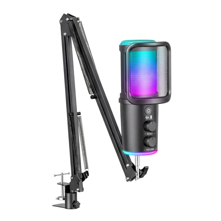 ONIKUMA M530 USB Condenser Microphone RGB Gaming Mic for Streaming