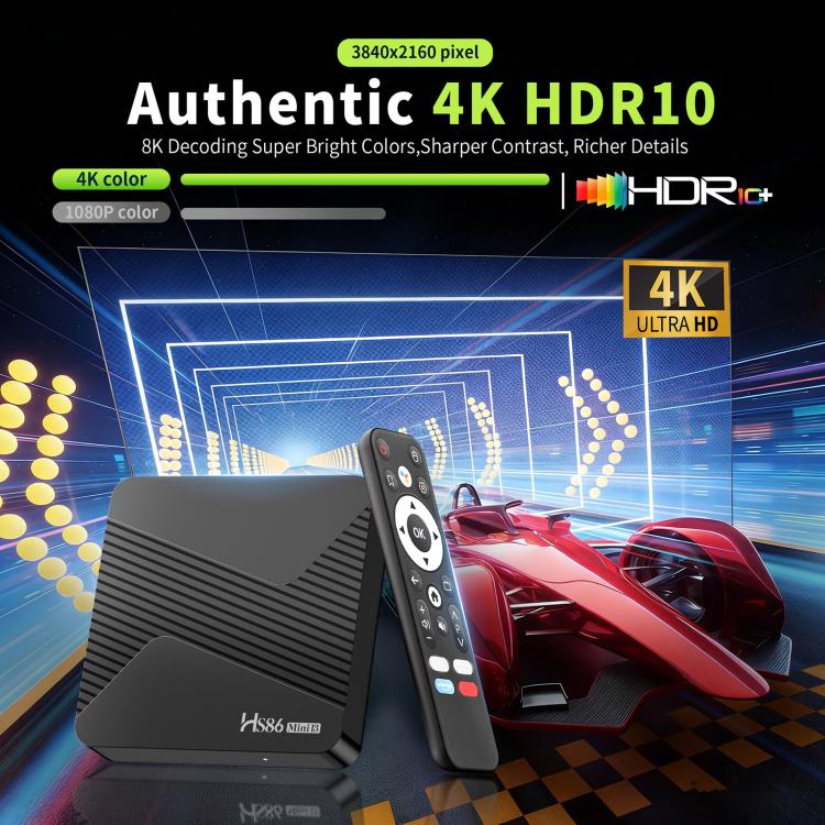 HS86 MINI 13 Android 14 Wifi 6 BT 5.4 4K TV Box, EU Plug, AU Plug, UK Plug, US Plug