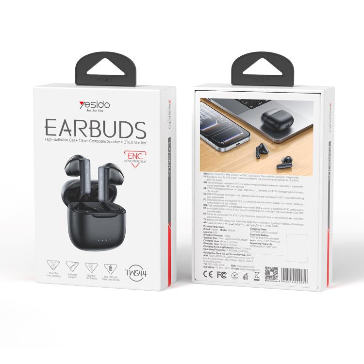 Yesido TWS44 Dual-mic ENC Noise Reduction Wireless Bluetooth Earphone, TWS44