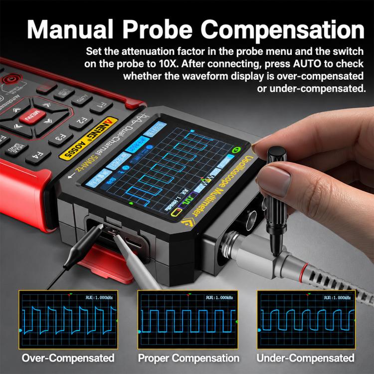 ANENG AOS05 3-in-1 Handheld Digital Oscilloscope Multimeter Dual-Channel 50MHz