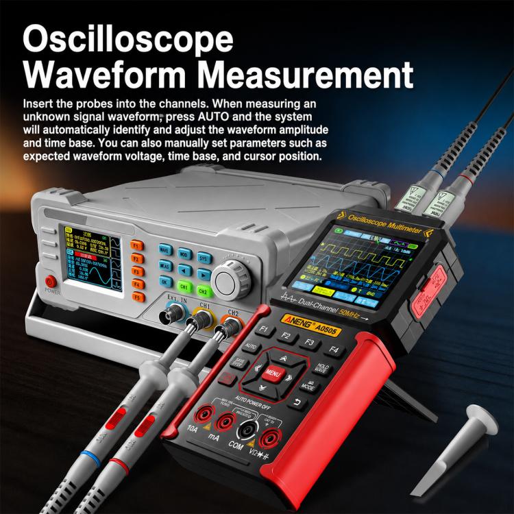 ANENG AOS05 3-in-1 Handheld Digital Oscilloscope Multimeter Dual-Channel 50MHz